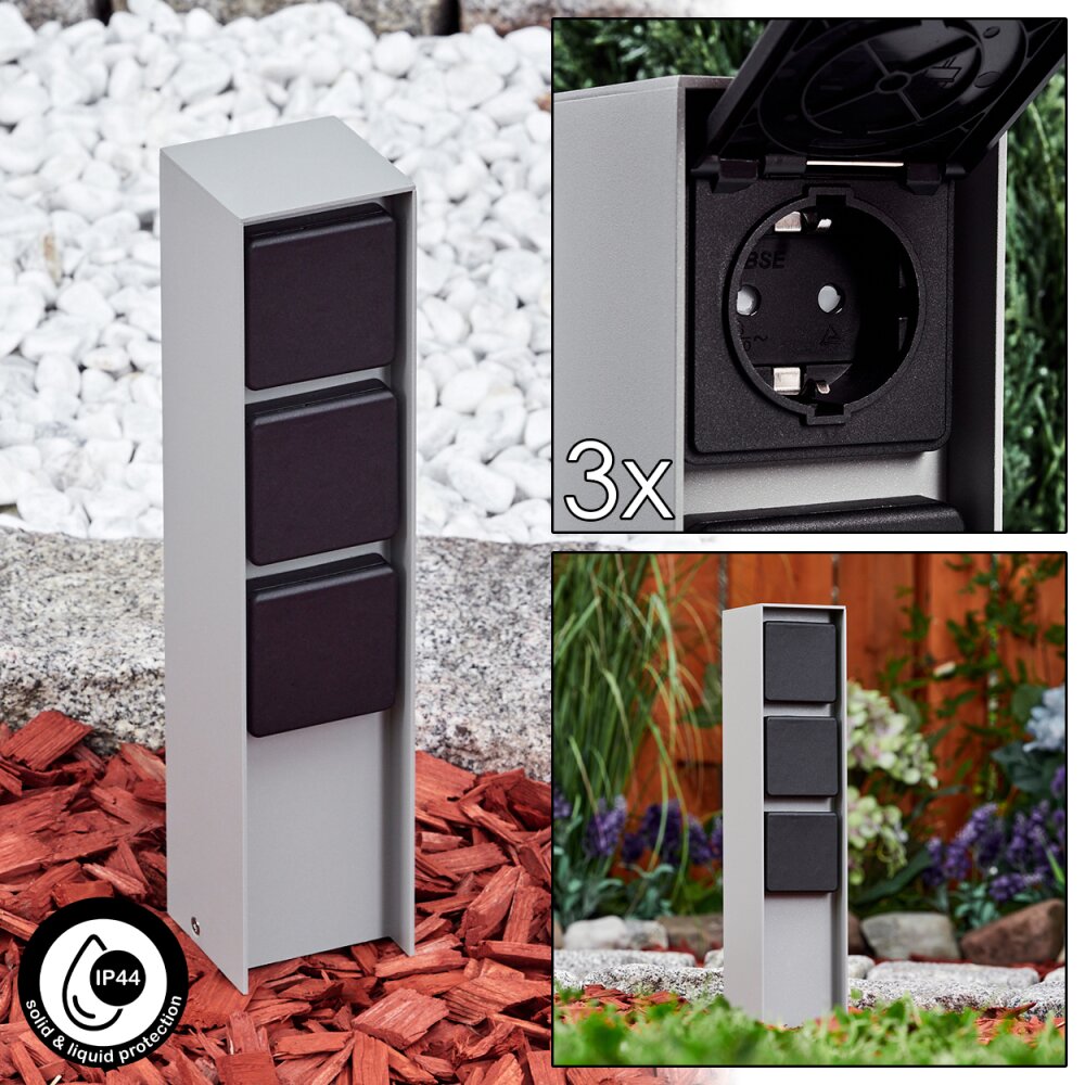 Reigolil Presa elettrica esterna Grigio, Nero main product photo