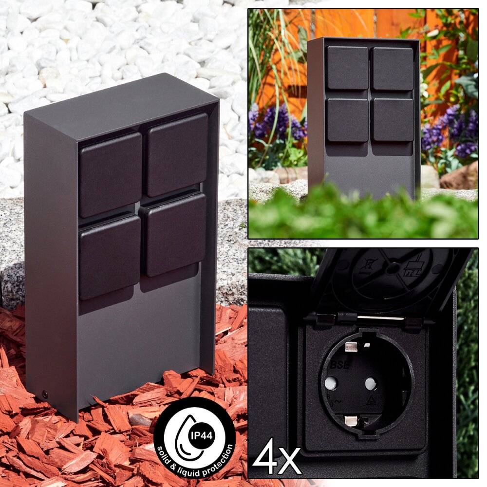 Reigolil Presa elettrica esterna Antracite, Nero main product photo