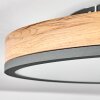 Salmi Plafoniera LED Antracite, Marrone, Aspetto del legno, Nero, 1-Luce, Telecomando