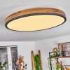 Salmi Plafoniera LED Antracite, Marrone, Aspetto del legno, Nero, 1-Luce, Telecomando