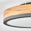 Salmi Plafoniera LED Antracite, Marrone, Aspetto del legno, 1-Luce