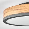 Salmi Plafoniera LED Antracite, Marrone, Aspetto del legno, 1-Luce