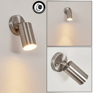 Bessiebelle Applique da esterno Acciaio inox, Bianco, 1-Luce