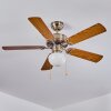 Apiao ventilatore da soffitto Marrone, Marrone chiaro, Aspetto del legno, Argento, 1-Luce