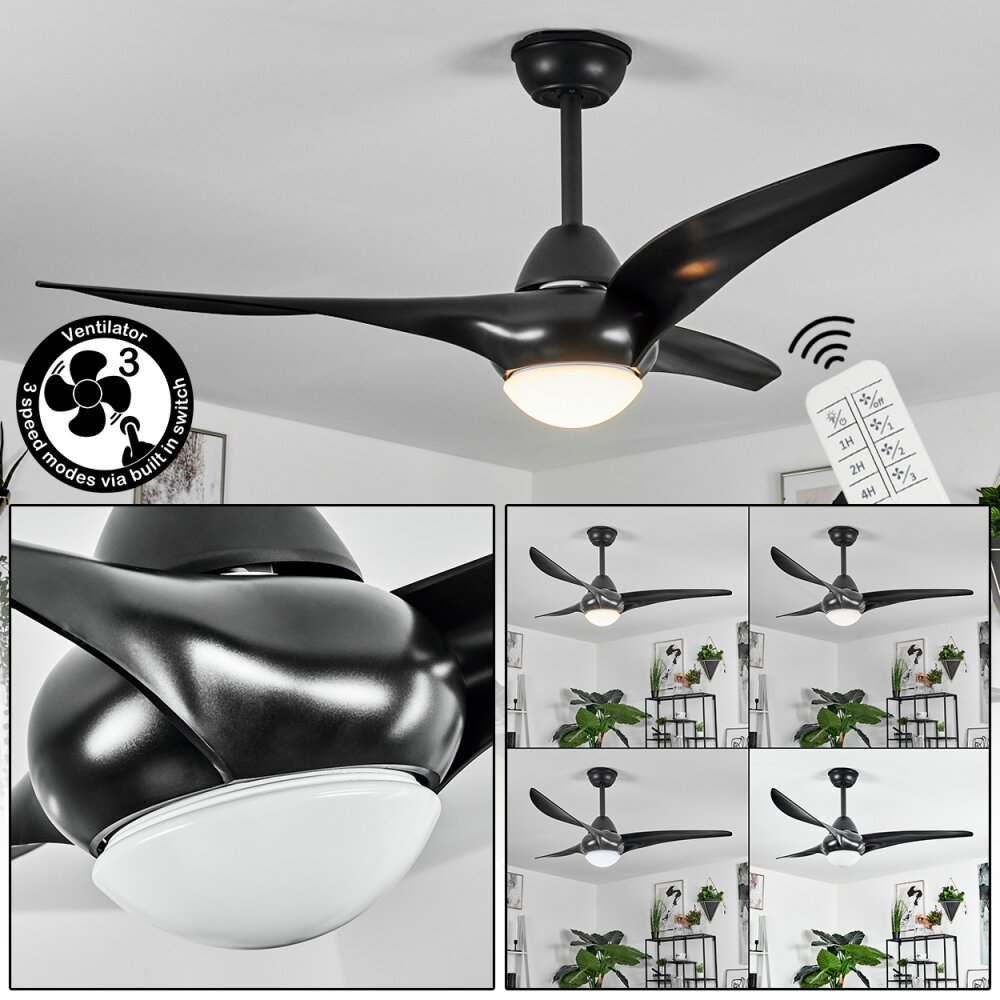 Malloa ventilatore da soffitto LED Nero, 1-Luce, Telecomando main product photo