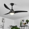 Malloa ventilatore da soffitto LED Nero, 1-Luce, Telecomando