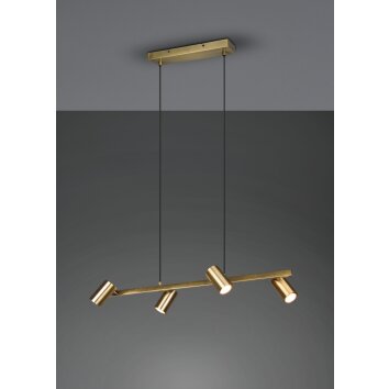 Trio Marley Lampada a Sospensione Ottone antico, 4-Luci