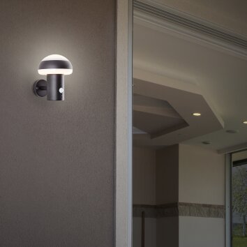 Brilliant Ilton Applique da esterno LED Nero, 1-Luce, Sensori di movimento