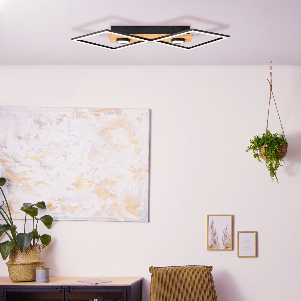 Brilliant Woodbridge Plafoniera LED Marrone, Nero, 1-Luce main product photo