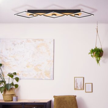 Brilliant Woodbridge Plafoniera LED Marrone, Nero, 1-Luce