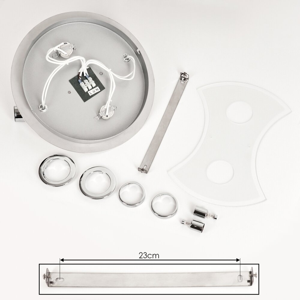 Morges Plafoniera LED Cromo, Bianco, 4-Luci