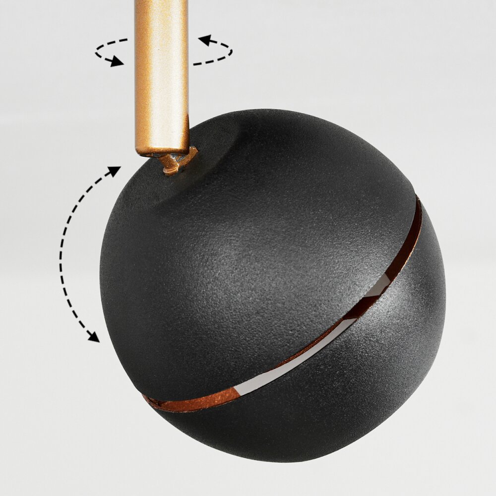 Tome Plafoniera LED Ottone, Nero, 2-Luci