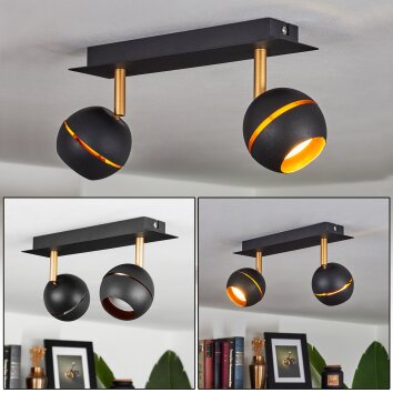 Tome Plafoniera LED Ottone, Nero, 2-Luci