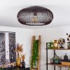 Agueda Plafoniera Ramato, Nichel opaco, Nero, 1-Luce