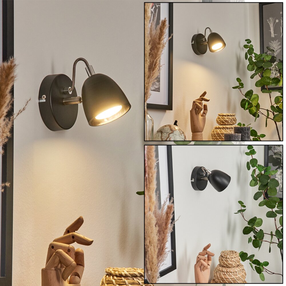 Moesdorf Applique LED Nichel opaco, Nero, 1-Luce main product photo