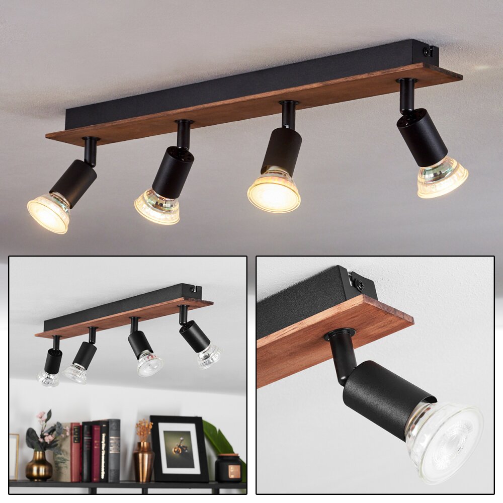 Castillo Plafoniera Legno scuro, Nero, 4-Luci main product photo