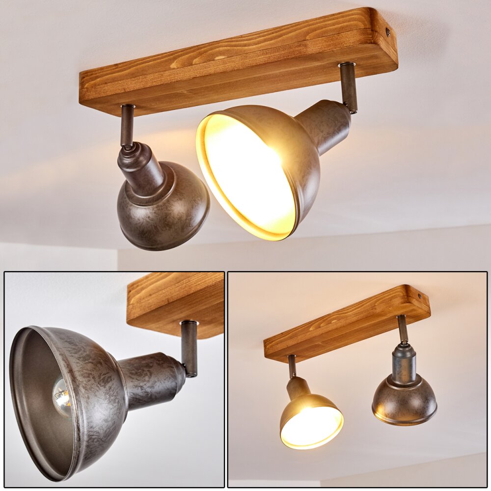 Plafoniera Tholen Marrone, 2-Luci main product photo