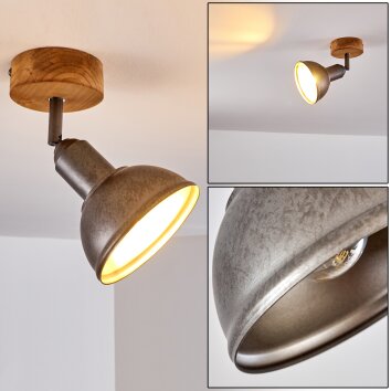 Plafoniera Tholen Marrone, 1-Luce