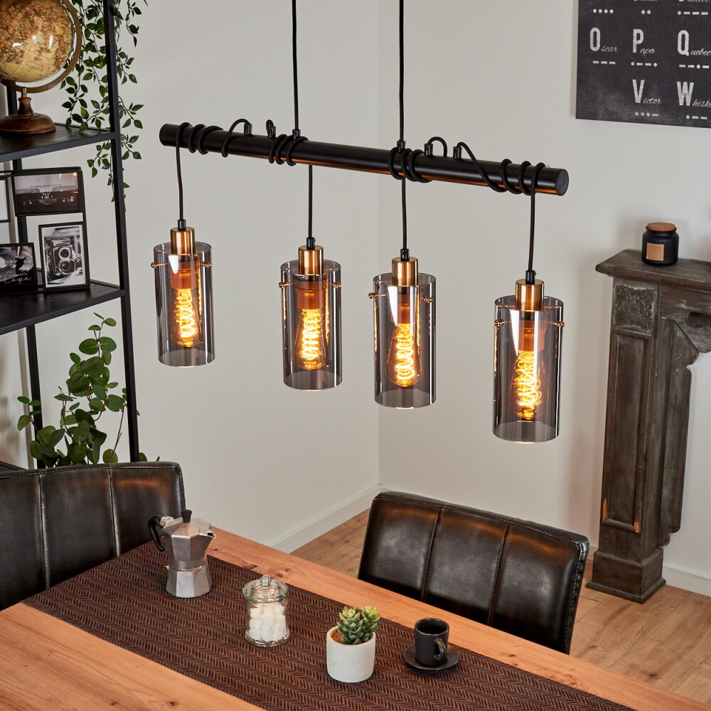 Vaurois Lampada a Sospensione Ottone, Nero, 4-Luci main product photo