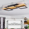 Pompu Plafoniera LED Legno chiaro, Nero, 1-Luce