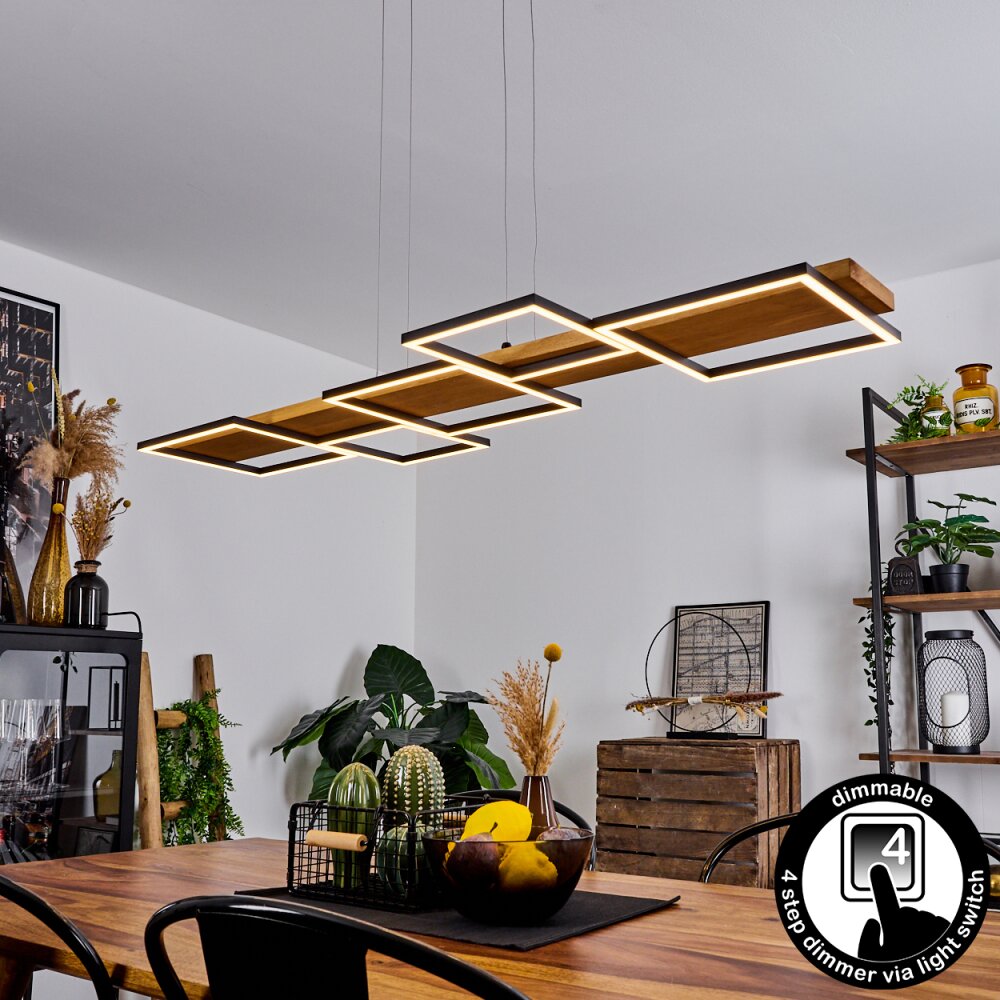 Pompu Lampada a Sospensione LED Legno chiaro, Nero, 1-Luce main product photo