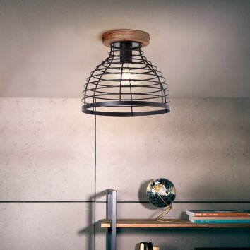 Brilliant Avia Plafoniera Nero, 1-Luce