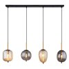 Globo BLACKY Lampada a Sospensione Ottone, Nero, 4-Luci