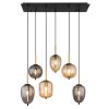 Globo BLACKY Lampada a Sospensione Ottone, Nero, 6-Luci