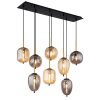 Globo BLACKY Lampada a Sospensione Ottone, Nero, 8-Luci
