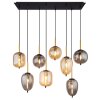 Globo BLACKY Lampada a Sospensione Ottone, Nero, 8-Luci