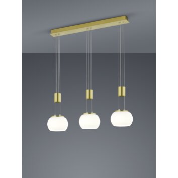 Trio Madison Lampada a Sospensione LED Ottone, 3-Luci