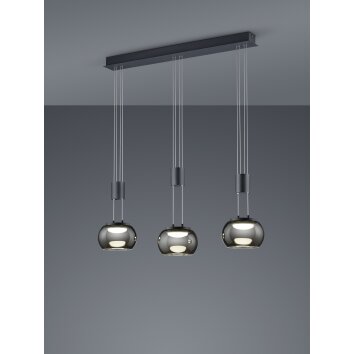 Trio Madison Lampada a Sospensione LED Nero, 3-Luci