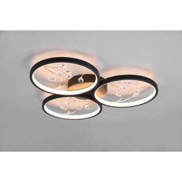 Trio Groovy Plafoniera LED Nero, 1-Luce