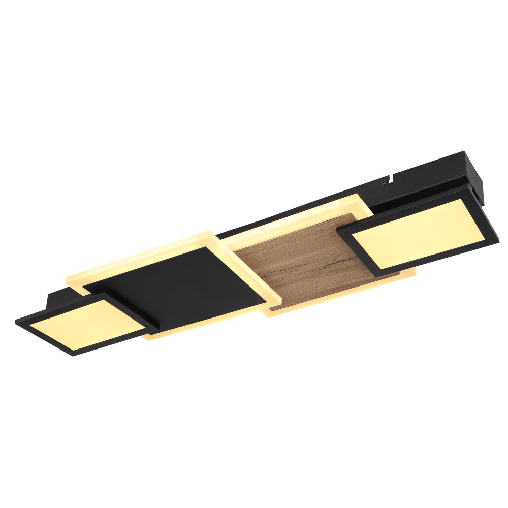 Globo CAROLINE Plafoniera LED Aspetto del legno, Nero, 1-Luce main product photo