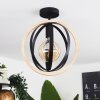 Kintore Plafoniera Legno chiaro, Nero, 1-Luce