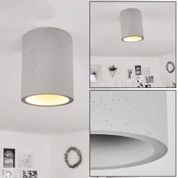 Stettler Plafoniera Grigio, 1-Luce