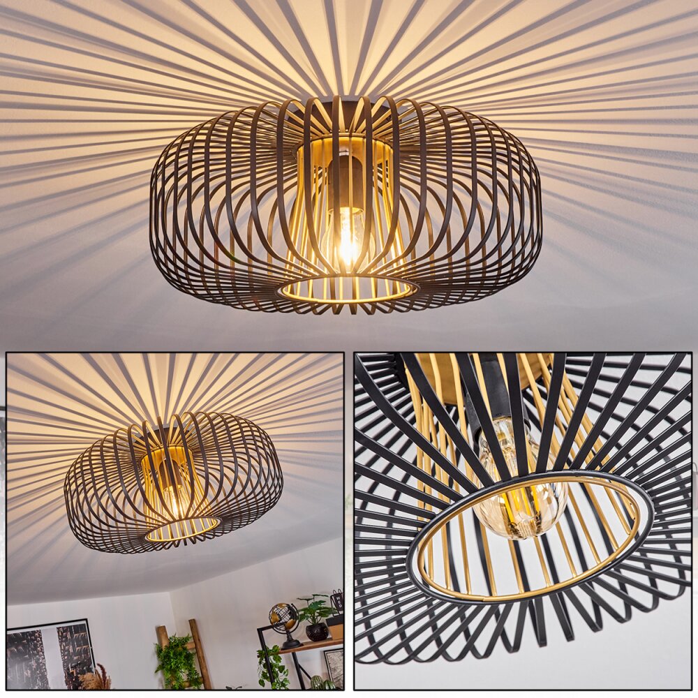 Oravi Plafoniera Nero-Oro, 1-Luce main product photo