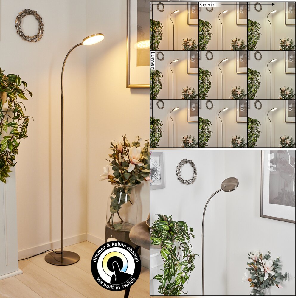 Haltia Lampada da terra LED Nichel opaco, 1-Luce main product photo