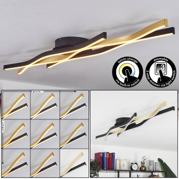 Serlande Plafoniera LED Oro, Nero, 1-Luce