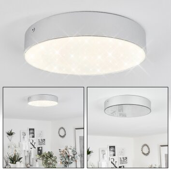 Mentque Plafoniera LED Argento, 1-Luce