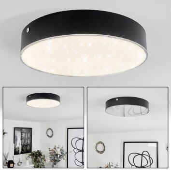 Mentque Plafoniera LED Nero, 1-Luce