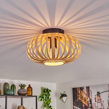 Oravi Plafoniera Legno chiaro, 1-Luce