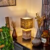 Francillon Lampada da tavolo Marrone, Cromo, Aspetto del legno, 1-Luce