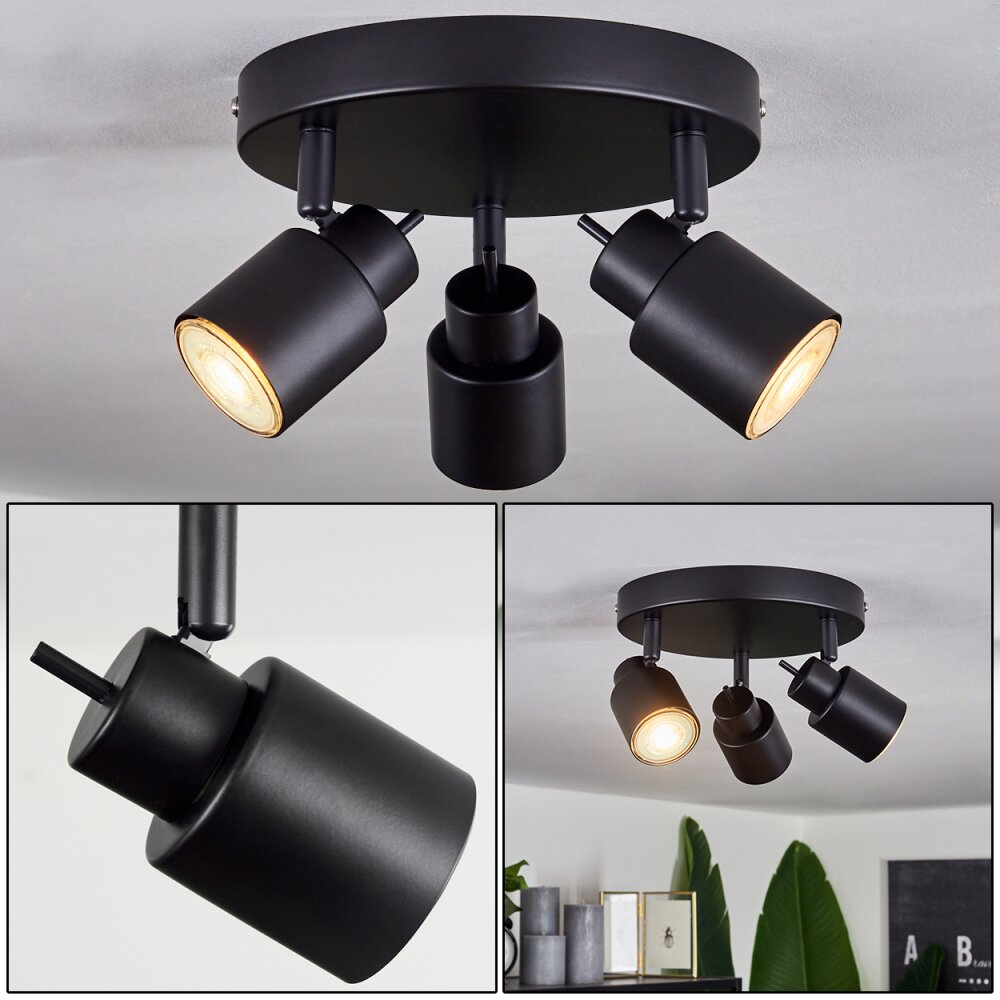 Nestavel Plafoniera LED Nero, 3-Luci main product photo
