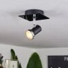 Lanrigan Plafoniera LED Cromo, Nero, 1-Luce