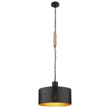 Globo RIELLY Lampadario a sospensione Aspetto del legno, Nero, 1-Luce