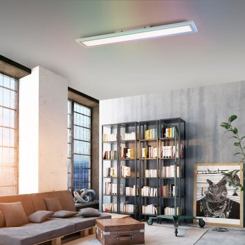 Leuchten-Direkt EDGING Plafoniera LED Bianco, 1-Luce, Telecomando