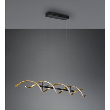 Trio Sequence Lampada a Sospensione LED Ottone, Nero, 1-Luce