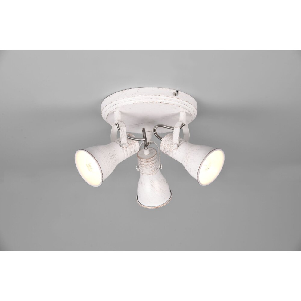 Trio Steam Plafoniera Antichizzato, Bianco, 3-Luci main product photo