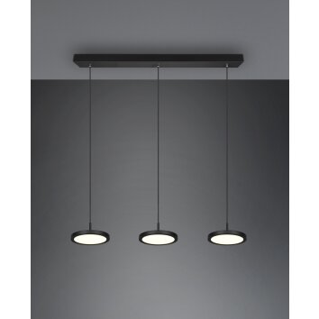 Trio Tray Lampada a Sospensione LED Nero, 3-Luci